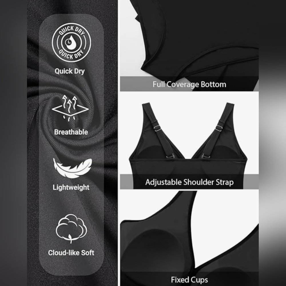 Daci Black Women's Swim Dress NWT (16W) 1X ❤️ - Picture 4 of 4
